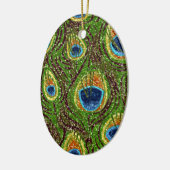 Farbenfrohe PfauenFedern drucken Keramikornament (Links)