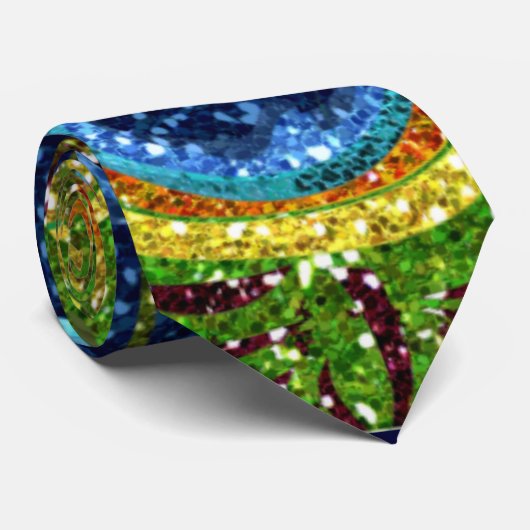Farbenfrohe PfauenFedern drucken Krawatte (Gerollt)