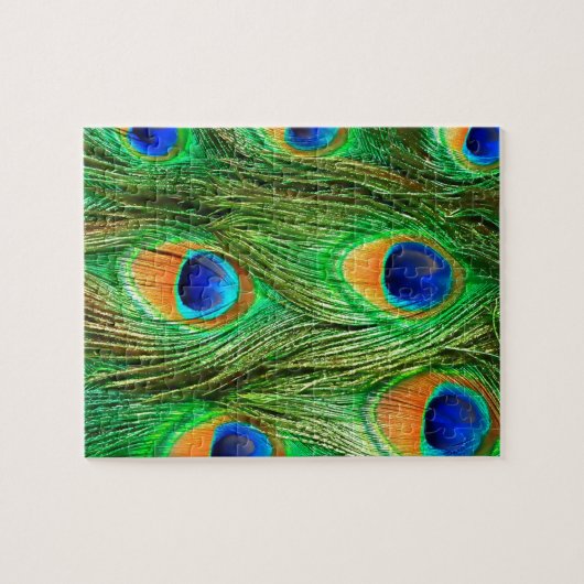 Farbenfrohe PfauenFedern drucken Puzzle (Horizontal)