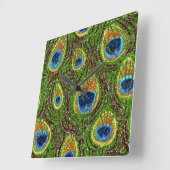 Farbenfrohe PfauenFedern drucken Quadratische Wanduhr (Winkel)