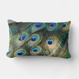 Farbenfrohe PfauenFedern Lendenkissen