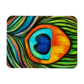 Farbenfrohe Pfauenfeuervogel Feather Painting Magnet (Horizontal)