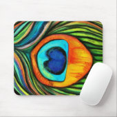 Farbenfrohe Pfauenfeuervogel Feather Painting Mousepad (Mit Mouse)