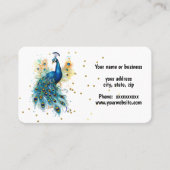 Farbenfrohe Pfauengestaltung Visitenkarte (Vorderseite)