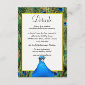 Farbenfrohe Pfauenhochzeiten Begleitkarte (Vorderseite)