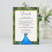 Farbenfrohe Pfauenhochzeiten Begleitkarte (Stehend Vorderseite)