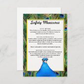 Farbenfrohe Pfauenhochzeitmaßnahmen Begleitkarte (Vorne/Hinten)