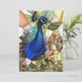 Farbenfrohe Pfauenmosaikkarte Dankeskarte (Stehend Vorderseite)