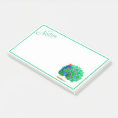 Farbenfrohe Pfauennachrichten Post-it Klebezettel (angewinkelt)