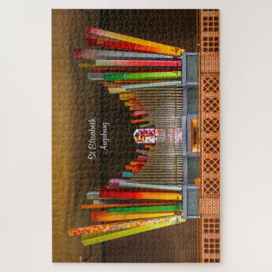 Farbenfrohe Pfeifenorgel im Augsburger Rätsel Puzzle (Vertikal)