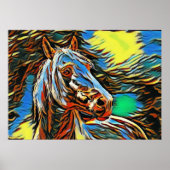 Farbenfrohe Pferde Print Poster (Vorne)