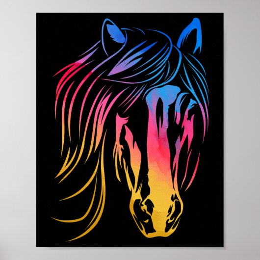 Farbenfrohe Pferde Reiten Reiten Poster (Vorne)