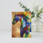 Farbenfrohe Pferdekollektion Postkarte (Stehend Vorderseite)