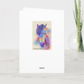 Farbenfrohe Pferdekunst Karte (Rückseite)