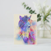 Farbenfrohe Pferdekunst Postkarte (Stehend Vorderseite)