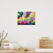 Farbenfrohe Pferdemalerei Poster (Küche)