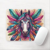 Farbenfrohe Pferdemuse Mousepad (Mit Mouse)