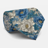 Farbenfrohe Pfingstrosen zum Vatertag Krawatte (Gerollt)