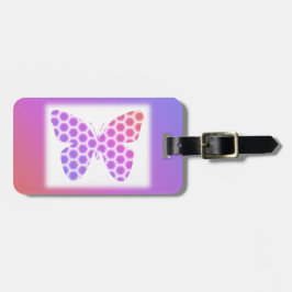 Farbenfrohe pfirsichrosa Lila geometrische Schmett Gepäckanhänger