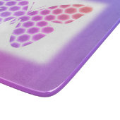 Farbenfrohe pfirsichrosa Lila geometrische Schmett Schneidebrett (Ecke)