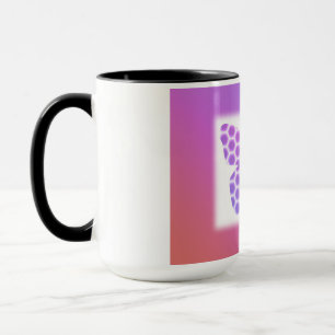 Farbenfrohe pfirsichrosa Lila geometrische Schmett Tasse