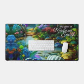 Farbenfrohe Pflanze und Friedlicher Wasserfall Gar Schreibtischunterlage (Tastatur & Maus)