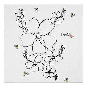 Farbenfrohe Pflanze und Hummelfarben Poster