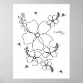 Farbenfrohe Pflanze und Hummelfarben Poster (Vorne)