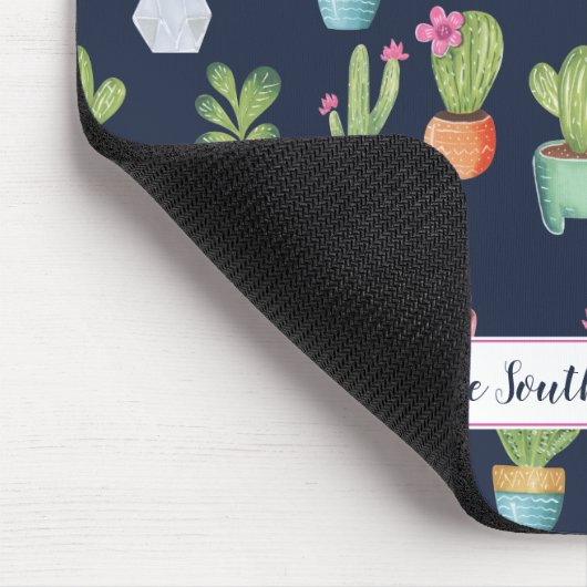 Farbenfrohe Pflanze und Personalisierte Kaktus Mousepad (Ecke)