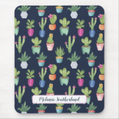 Farbenfrohe Pflanze und Personalisierte Kaktus Mousepad (Vorne)