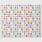 Farbenfrohe Pfotendruckwalzbahn Geschenkpapier (Flach)