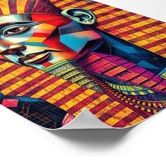 Farbenfrohe Pharao Print, Value Poster Paper (Matt (Ecke)
