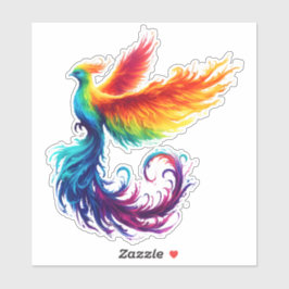 Farbenfrohe Phoenix Bird Diversity LGBTQ Liebe Aufkleber
