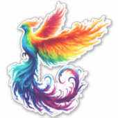 Farbenfrohe Phoenix Bird Diversity LGBTQ Liebe Aufkleber (Vorderseite)