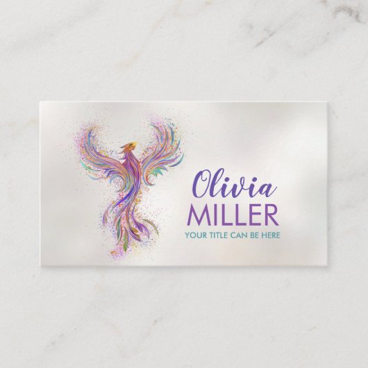 Farbenfrohe Phoenix Bird Visitenkarte (Vorderseite)