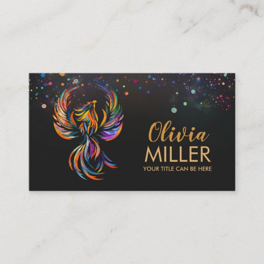 Farbenfrohe Phoenix Bird Visitenkarte (Vorderseite)