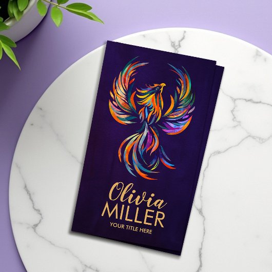 Farbenfrohe Phoenix Bird Visitenkarte