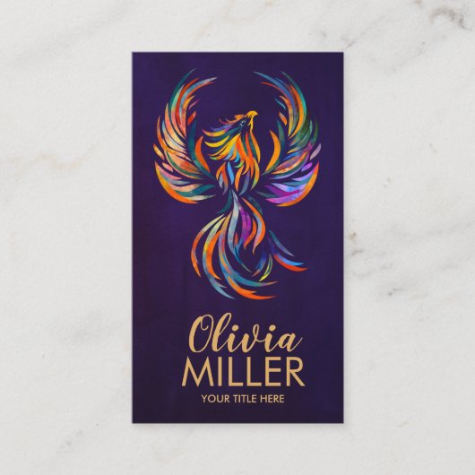 Farbenfrohe Phoenix Bird Visitenkarte (Vorderseite)