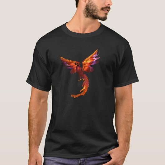 Farbenfrohe Phoenix Fliegen T-Shirt (Vorderseite)