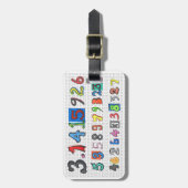 Farbenfrohe Pi Gepäckanhänger (Vorderseite vertikal)