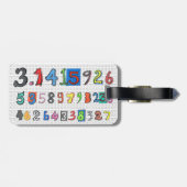 Farbenfrohe Pi Gepäckanhänger (Rückseite horizontal)