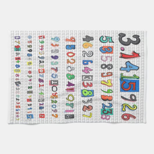 Farbenfrohe Pi Küchentuch (Horizontal)