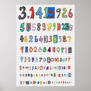 Farbenfrohe Pi Poster