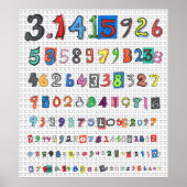 Farbenfrohe Pi Poster (Vorne)