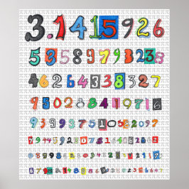 Farbenfrohe Pi Poster
