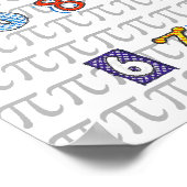 Farbenfrohe Pi Poster (Ecke)