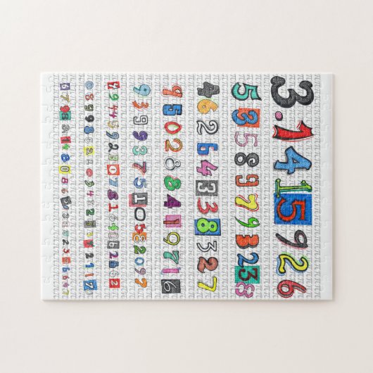 Farbenfrohe Pi Puzzle (Horizontal)