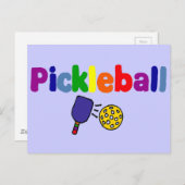 Farbenfrohe Pickleball Art Design Postkarte (Vorne/Hinten)