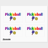 Farbenfrohe Pickleball Art Design Rechteckiger Aufkleber (Blatt)