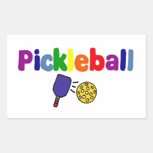 Farbenfrohe Pickleball Art Design Rechteckiger Aufkleber